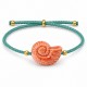 Bracciale con Conchiglia in Ceramica Rosa su Cordoncino Veraman