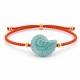 Pulsera con Concha de Cerámica de Veraman en Cordón Naranja