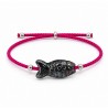 999° Silver Antique Plated/ 5µm/ Fuchsia/ Black