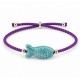 Bracelet with Veraman Ceramic Fish on Purple Cord