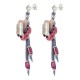 Boho Earrings with Ceramic Flower on Siel Suede Cord