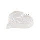 Enameled Ceramic Pendant Heart White 33x34mm/6mm