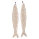 Ciondolo In Ceramica Smaltata A Forma Di Sardina Color Crema 71x14/9 mm Ø 4 mm