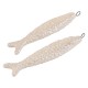Enameled Ceramic Pendant Cream Sardine 71x14/9mm Ø4mm