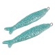 Ciondolo In Ceramica Smaltata A Forma Di Sardina Turchese 71x14 mm/9 mm Ø 4 mm