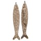 Ciondolo in Ceramica Smaltata "Sardina" Beige 71x14 mm/9 mm Ø 4 mm