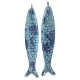Enameled Ceramic Pendant Blue Sardine 71x14mm/9mm Ø4mm