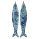 Ciondolo in Ceramica Smaltata a Forma di Sardina Blu 71x14 mm/9 mm Ø 4 mm