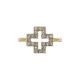 Cruz de Metal con Strass, 11 x 18 mm, Ø 1,5 mm