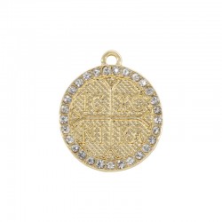 Ciondolo in Metallo "ICXC NIKA" con Strass 19x22 mm Ø 2,5 mm