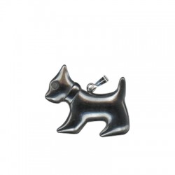 Hematite Pendant Dog 28x23mm