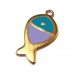 Enameled Zamak Pendant Fish 40x23mm