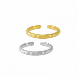 Brass Finger Ring with Waves 22x3mm