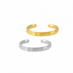 Brass Finger Hammered Ring 22x3.3mm