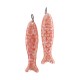 Enameled Ceramic Pendant Sardine 11x42mm/7mm Ø4mm