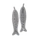 Enameled Ceramic Pendant Sardine 11x42mm/7mm Ø4mm