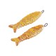 Enameled Ceramic Pendant Sardine 11x42mm/7mm Ø4mm