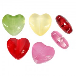 Crystal Slider Bead Heart 12x13mm Ø0.5mm