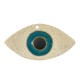 Ciondolo in Ceramica Grezza Occhio Portafortuna Smaltato 96x48mm