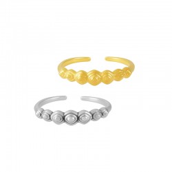 Brass Finger Ring with Rhombus 22x5mm
