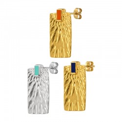 Enameled Stainless Steel 304 Earring 12x21mm