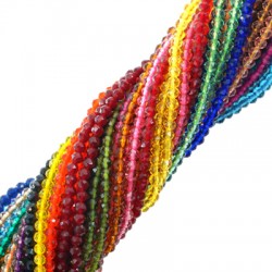 Perle de Verre Ronde Facettée 3 mm Ø0.2 mm (130 Pièces)