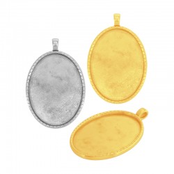 Zamak Pendant Oval Setting 34x43mm int. 30x40mm