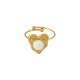 Enameled Stainless Steel 304 Finger Ring Heart with Evil Eye 13mm