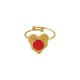 Enameled Stainless Steel 304 Finger Ring Heart with Evil Eye 13mm