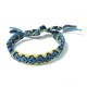 Woven Friendship Bracelet with Geometric Pattern Blue 10mm