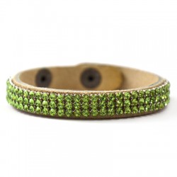 Leather Bracelet 10mm Swarovski Crystal Ribbon