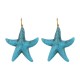 Summer Hoop Earring with Light Blue Acrylic Starfish