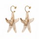 Summer Hoop Earring with Ecrou Acrylic Starfish