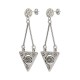 Pendientes Largos Geométricos de Plata y Ojo Triangular Étnico