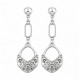 Boucles d'oreilles pendantes ethniques en argent avec motifs en relief bohèmes