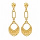 Boucles d'oreilles pendantes ethniques dorées avec motifs en relief bohèmes