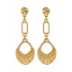 Boucles d'oreilles pendantes ethniques dorées avec motifs en relief bohèmes