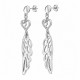Orecchini Pendenti Boho in Argento con Ali e Cuori