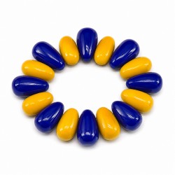Bracelet avec Gouttes en Acrylique Bleu et Jaune