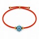Bracelet with Siel Resin Eye Cube on Thin Red Cord