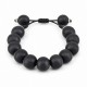 Bracciale con Perline in Legno Nero e Distanziatori in Metallo Argentato