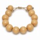 Bracelet with Ecru Wooden Beads & Silver Metal Spacers