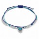 Bracelet with Light Blue Enamel Jellyfish & Blue Cords