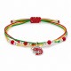 Bracciale con Gamberetto Smalto Rosso e Cordoncini Multicolori