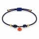 Bracelet avec Coquillage en Émail Rouge sur Cordon Bleu