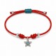 Bracelet with Turquoise Enamel Starfish on Orange Cord