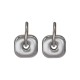 Minimal Silver Drop Earrings with Square 3D Charm