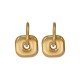 Boucles d'oreilles pendantes minimalistes en or avec breloque carrée en 3D