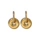 Pendientes Minimalistas De Oro Con Donut Metálico En 3D