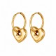 Pendientes Minimalistas De Oro Con Corazón En 3D